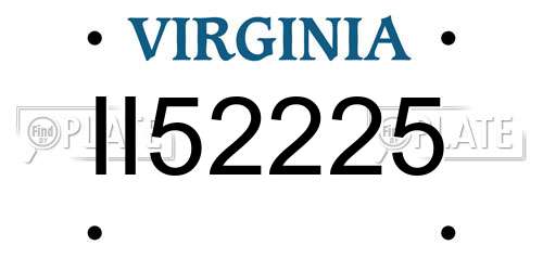 II52225 Virginia License Plate