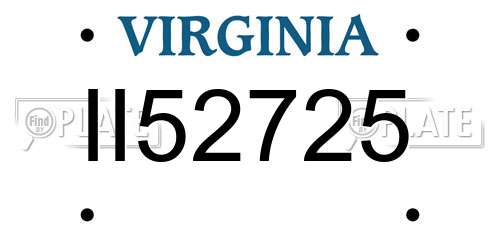 II52725 Virginia License Plate