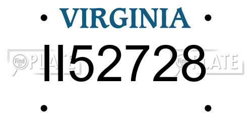 II52728 Virginia License Plate