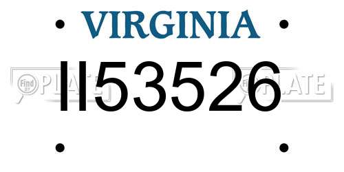 II53526 Virginia License Plate
