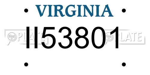 II53801 Virginia License Plate