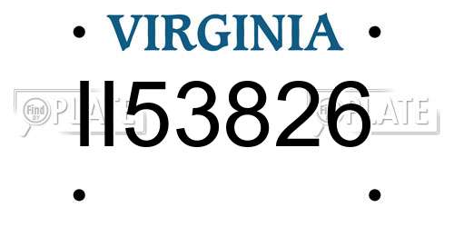 II53826 Virginia License Plate