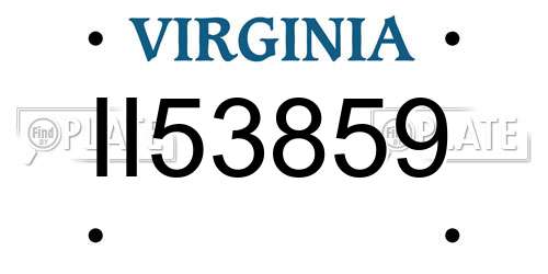 II53859 Virginia License Plate