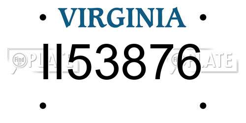 II53876 Virginia License Plate