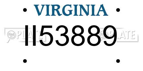 II53889 Virginia License Plate