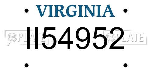 II54952 Virginia License Plate