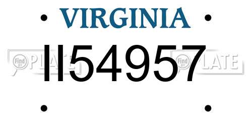 II54957 Virginia License Plate