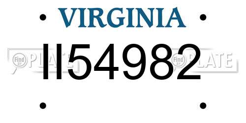 II54982 Virginia License Plate