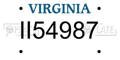 II54987 Virginia License Plate