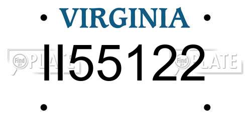 II55122 Virginia License Plate