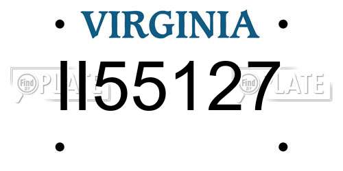 II55127 Virginia License Plate