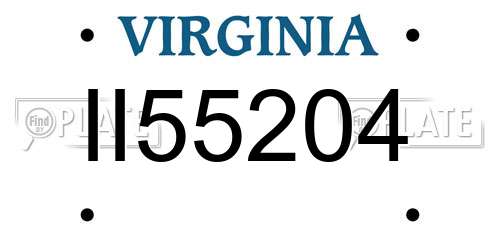 II55204 Virginia License Plate
