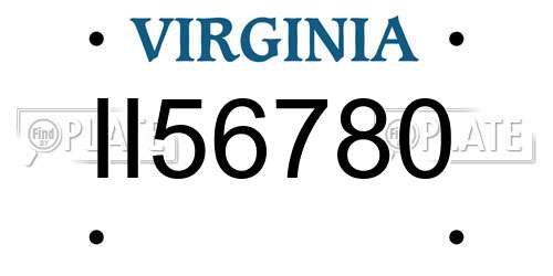 II56780 Virginia License Plate