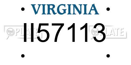 II57113 Virginia License Plate