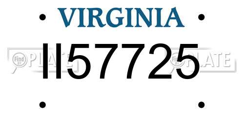 II57725 Virginia License Plate
