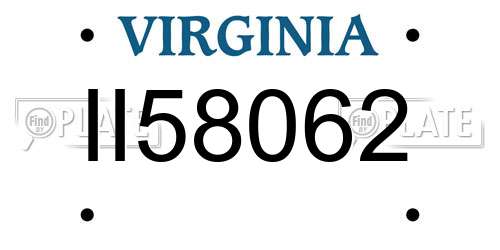 II58062 Virginia License Plate