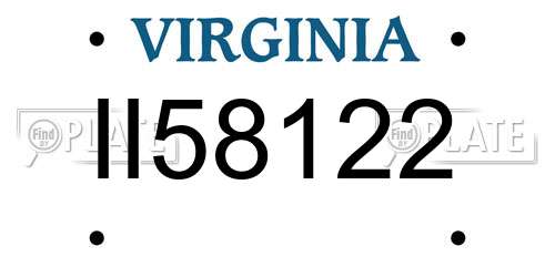 II58122 Virginia License Plate