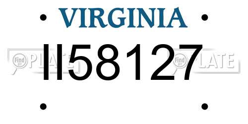 II58127 Virginia License Plate