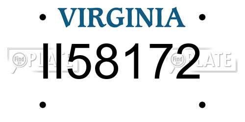 II58172 Virginia License Plate