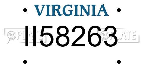 II58263 Virginia License Plate