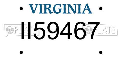 II59467 Virginia License Plate