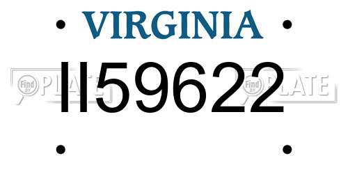 II59622 Virginia License Plate