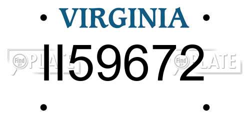 II59672 Virginia License Plate