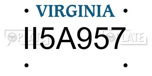II5A957 Virginia License Plate
