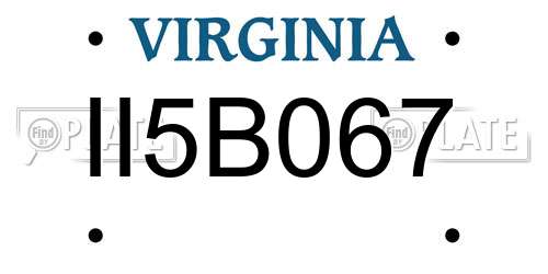 II5B067 Virginia License Plate
