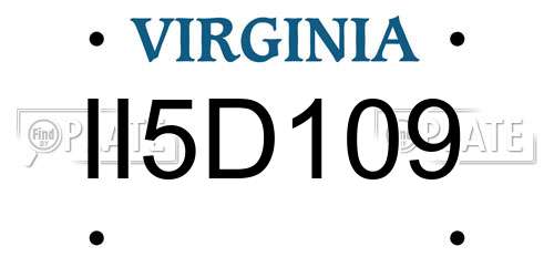 II5D109 Virginia License Plate