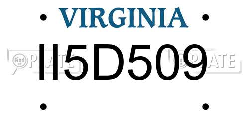 II5D509 Virginia License Plate