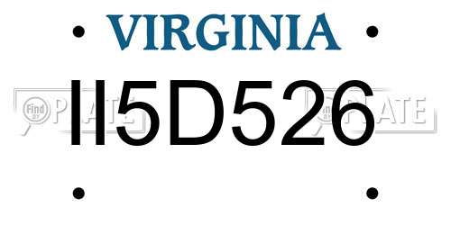 II5D526 Virginia License Plate