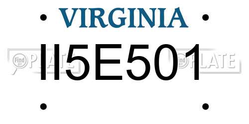 II5E501 Virginia License Plate