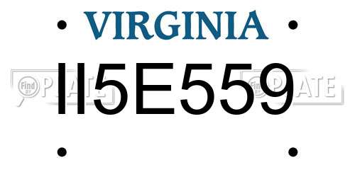 II5E559 Virginia License Plate