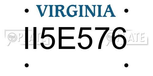 II5E576 Virginia License Plate