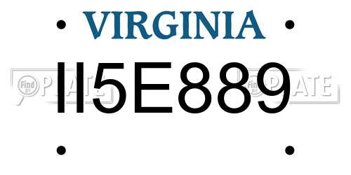 II5E889 Virginia License Plate