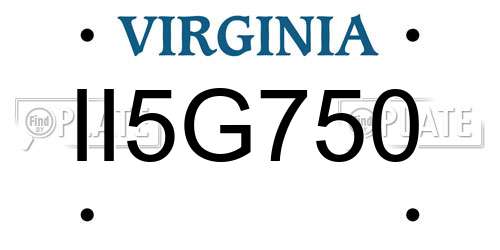 II5G750 Virginia License Plate