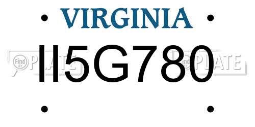 II5G780 Virginia License Plate