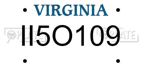 II5O109 Virginia License Plate