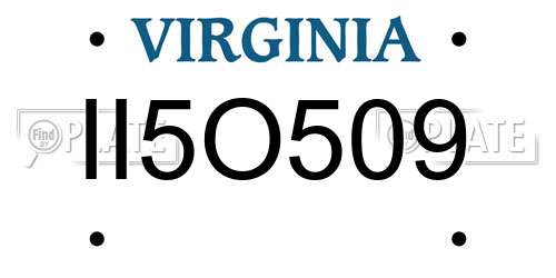 II5O509 Virginia License Plate