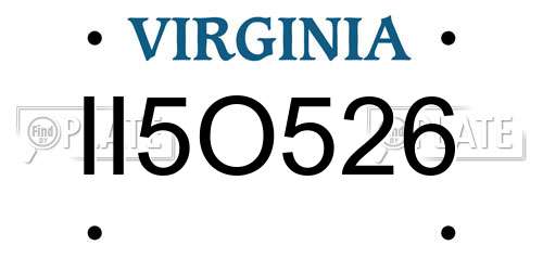 II5O526 Virginia License Plate