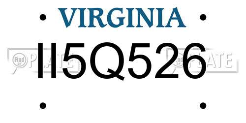 II5Q526 Virginia License Plate