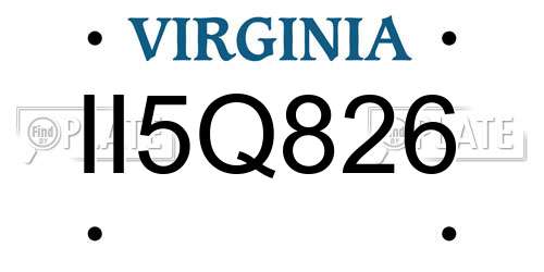 II5Q826 Virginia License Plate