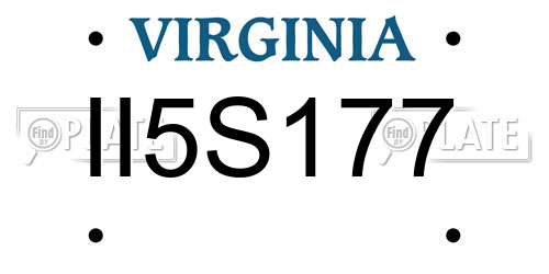 II5S177 Virginia License Plate