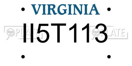 II5T113 Virginia License Plate