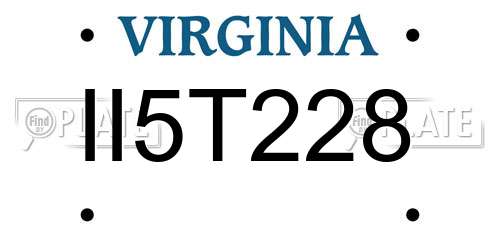 II5T228 Virginia License Plate