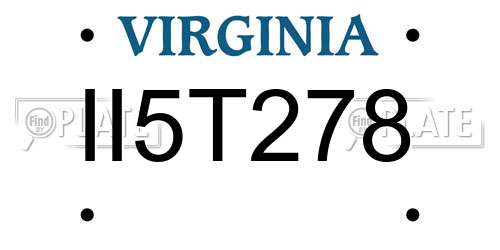 II5T278 Virginia License Plate