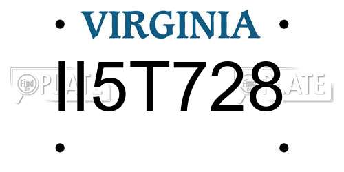 II5T728 Virginia License Plate