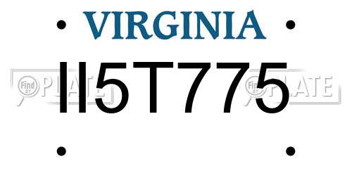 II5T775 Virginia License Plate