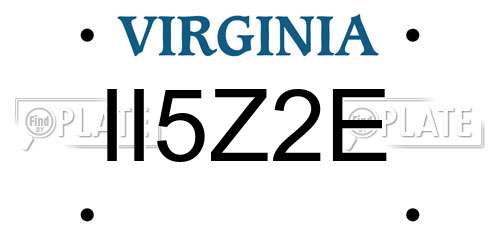 II5Z2E Virginia License Plate